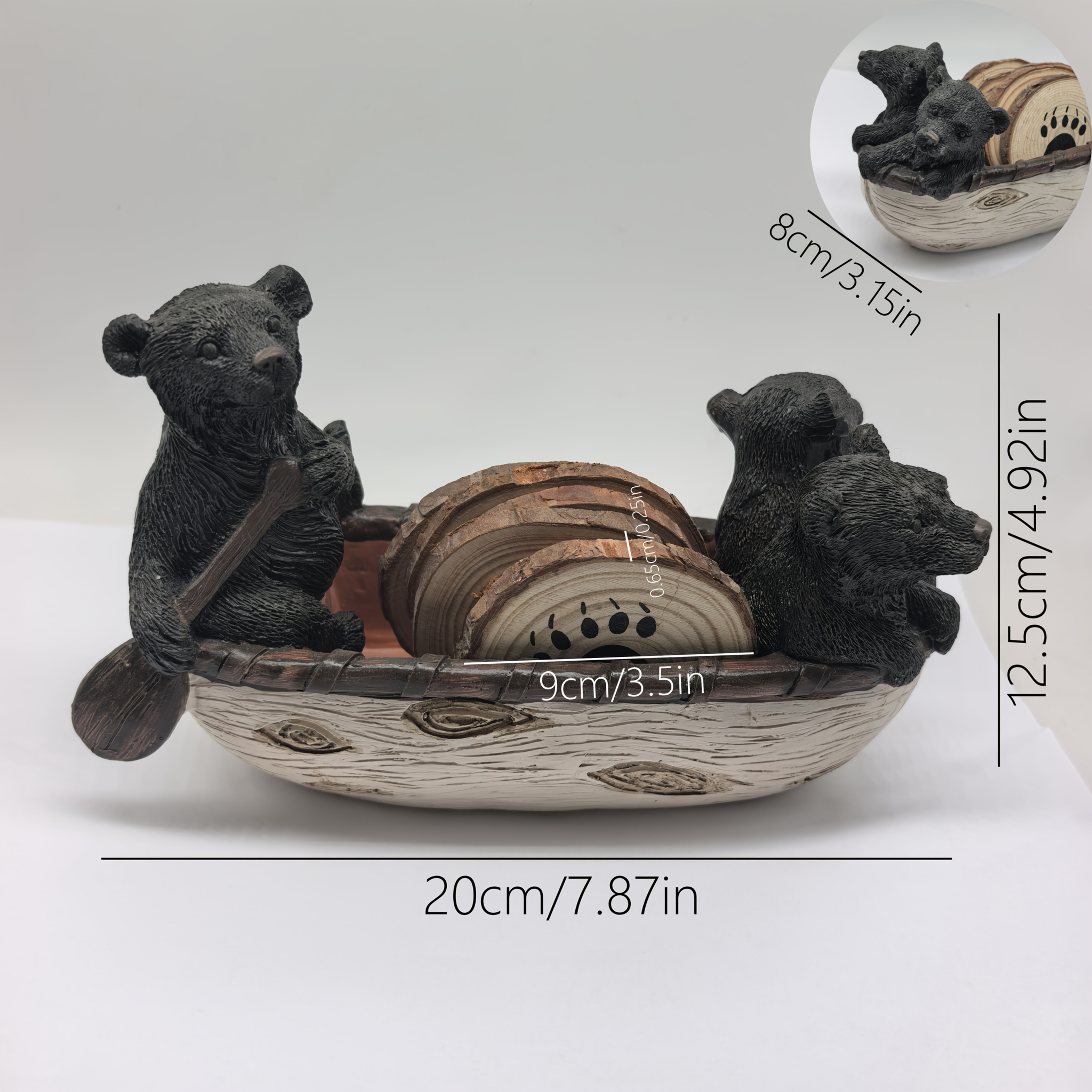 TEMU 6pcs Set Black Bear/little Yellow Duck Coaster Set