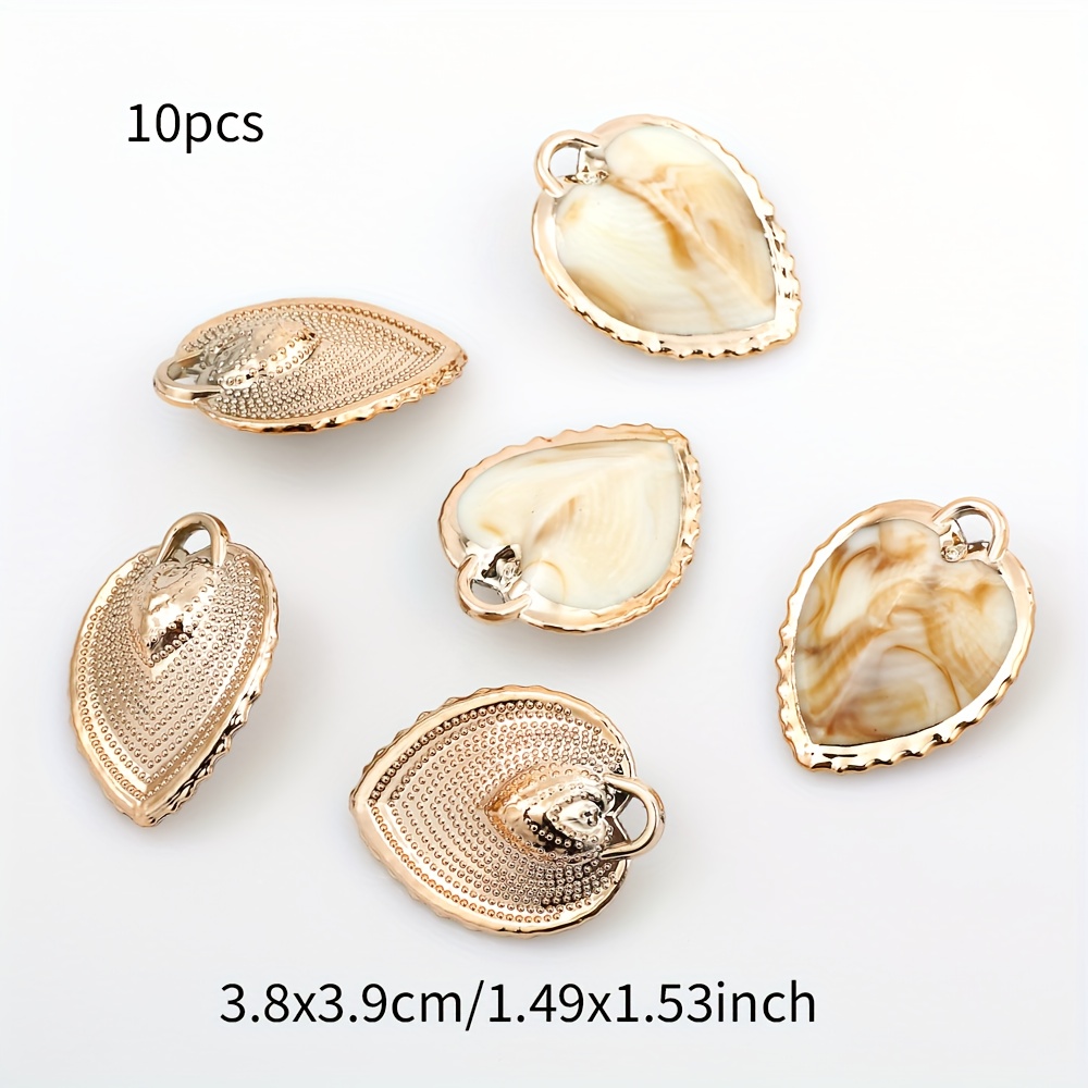 TEMU 10 Acrylic Shells Measuring 38x29mm For Jewelry Making Materials, Suitable For Couple Bracelets, Necklaces, Earrings, Keychains, Phone Charms,
