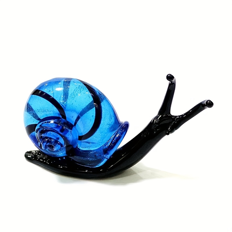 Glass Snail Miniature Figurines Cute Animal Collection Home Garden Decor Art Ornaments