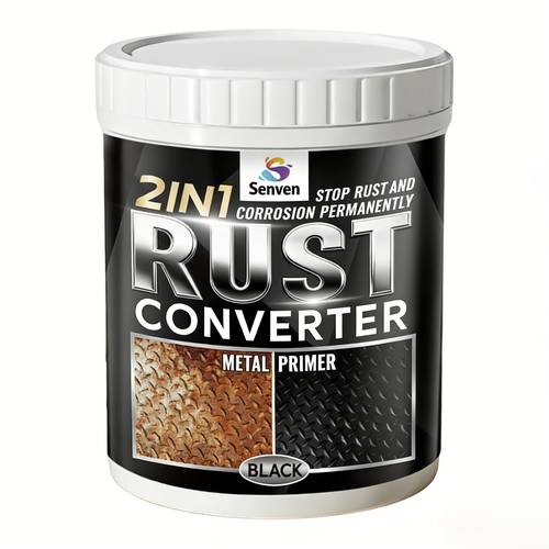 Rust Converter for Metal 2 in 1 Rust Converter Metal Primer 35 Oz Black for Metal, Trailer, Truck Frame, Car Chassis, Rust Heat Rust Paint for Metal