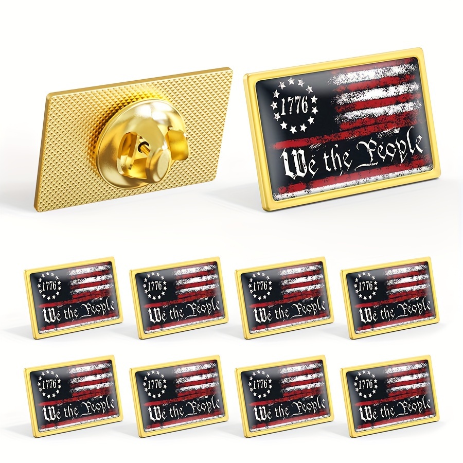 

10- 1776 "" Enamel , Patriotic , Novelty Lapel , Non-woven , Alloy, For Clothing And Accessories