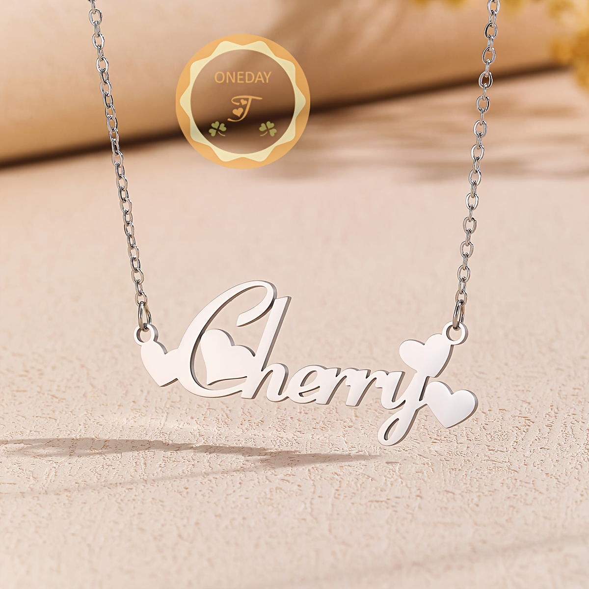 Personalized Heart Name Necklace for Women, Custom Engraved