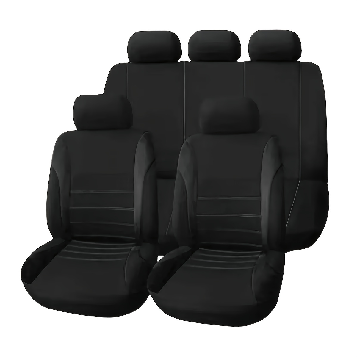 TEMU Stitched Seam Car Seat Covers, Front Seat Car Seat Covers, Full Set Car Seat Covers, Vehicle Interior Upgrade, Auto Accessories, Sleek Car