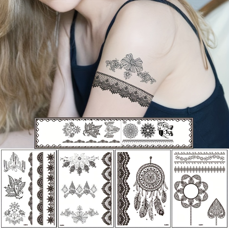 1pc Waterproof Large Flower Tattoo Sticker For Arm, Leg With Full Arm, Leg  Coverage For Men And Women Black Friday