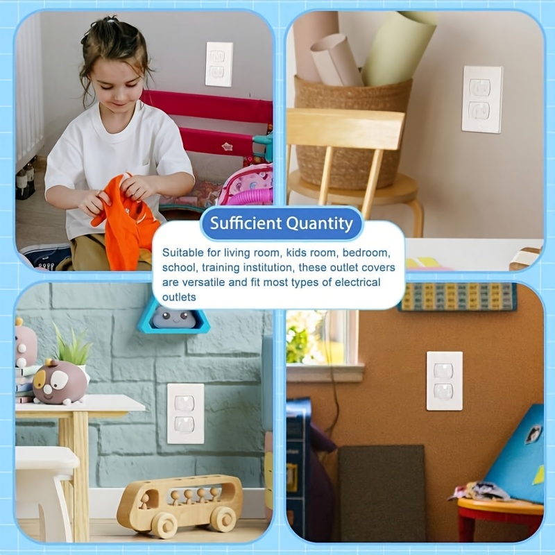 24pcs US Standard Outlet Covers, Transparent Anti-Electric Shock Design, Easy to Install, Safe and Reliable Plastic Outlet Covers, Suitable for 24 Power Outlets