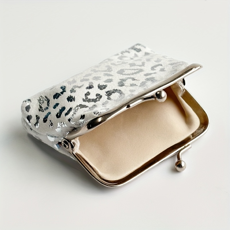TEMU de moda con diseño de estampado de leopardo, adecuado para guardar monedas, llaves o , para uso diario