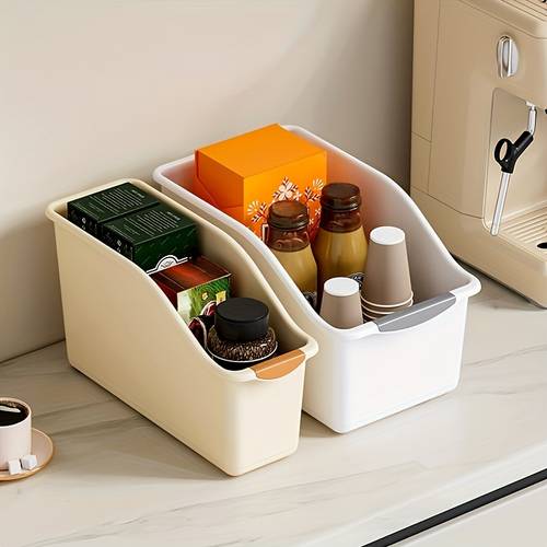 1 piece white plastic multi functional storage box set curved design for cleaning products and storage box basket container in