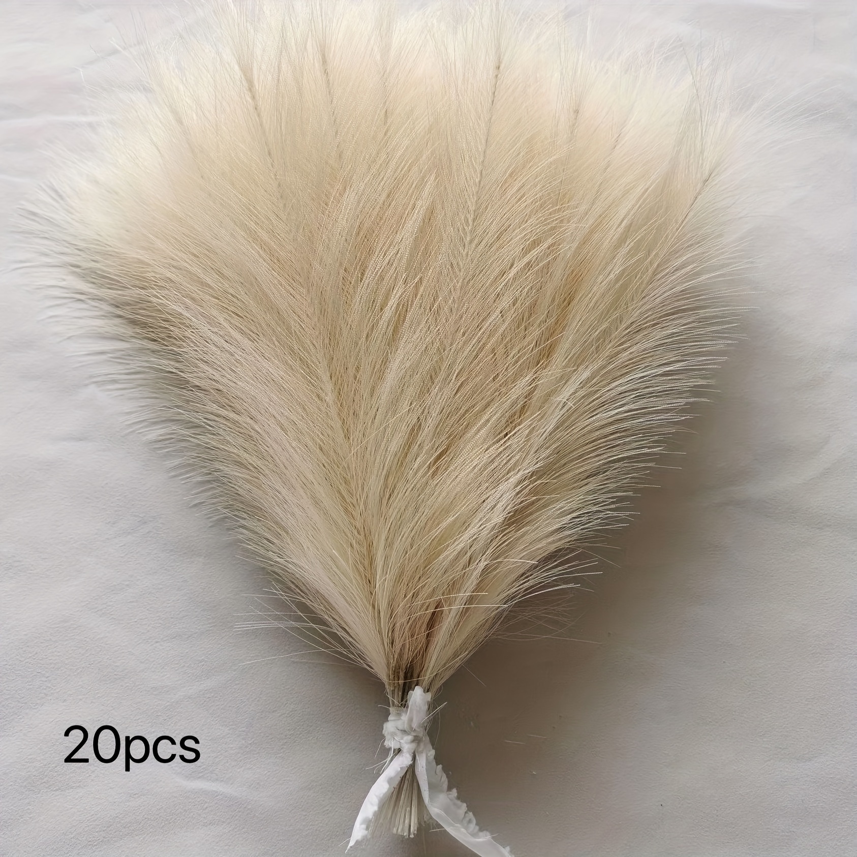 TEMU 20pcs Faux Pampas Grass, Rustic Flower Floral Fake Pompas Grass Branches Vase Filler Flower Vase Arrangement Decoration, Home Kitchen Bohemian