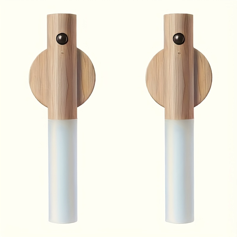 TEMU 1pc Handheld Induction Lights, Used, With Magnetic Wooden Sticks, Automatic Switch, Suitable For Bedrooms, Wardrobes, Cabinets, Corridors, Etc