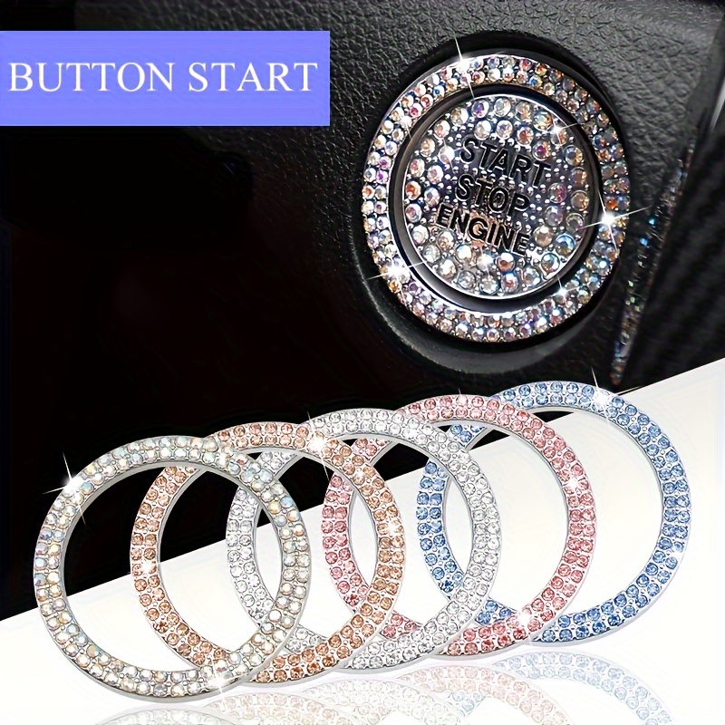 

Car Accessories Artificial Diamond 1 Key Start Decoration Ring Artificial Diamond Crystal Button Ignition Ring Decoration