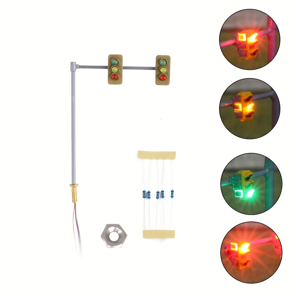 1set N Scale Crossing Walk Model Led Street Lamp Railroads & Trains Layout Accessories