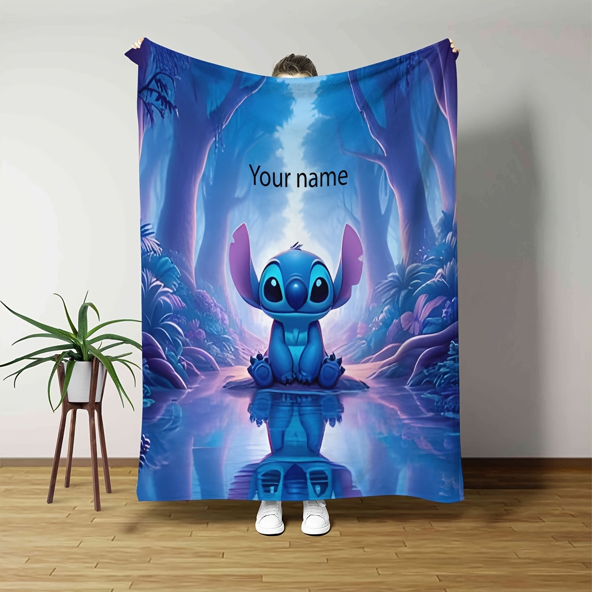 

1pc Customizable Blanket, Personalized Or , Hypoallergenic , All Multipurpose For Bed, Sofa, Camping, , - 100% Polyester, 200-250gsm