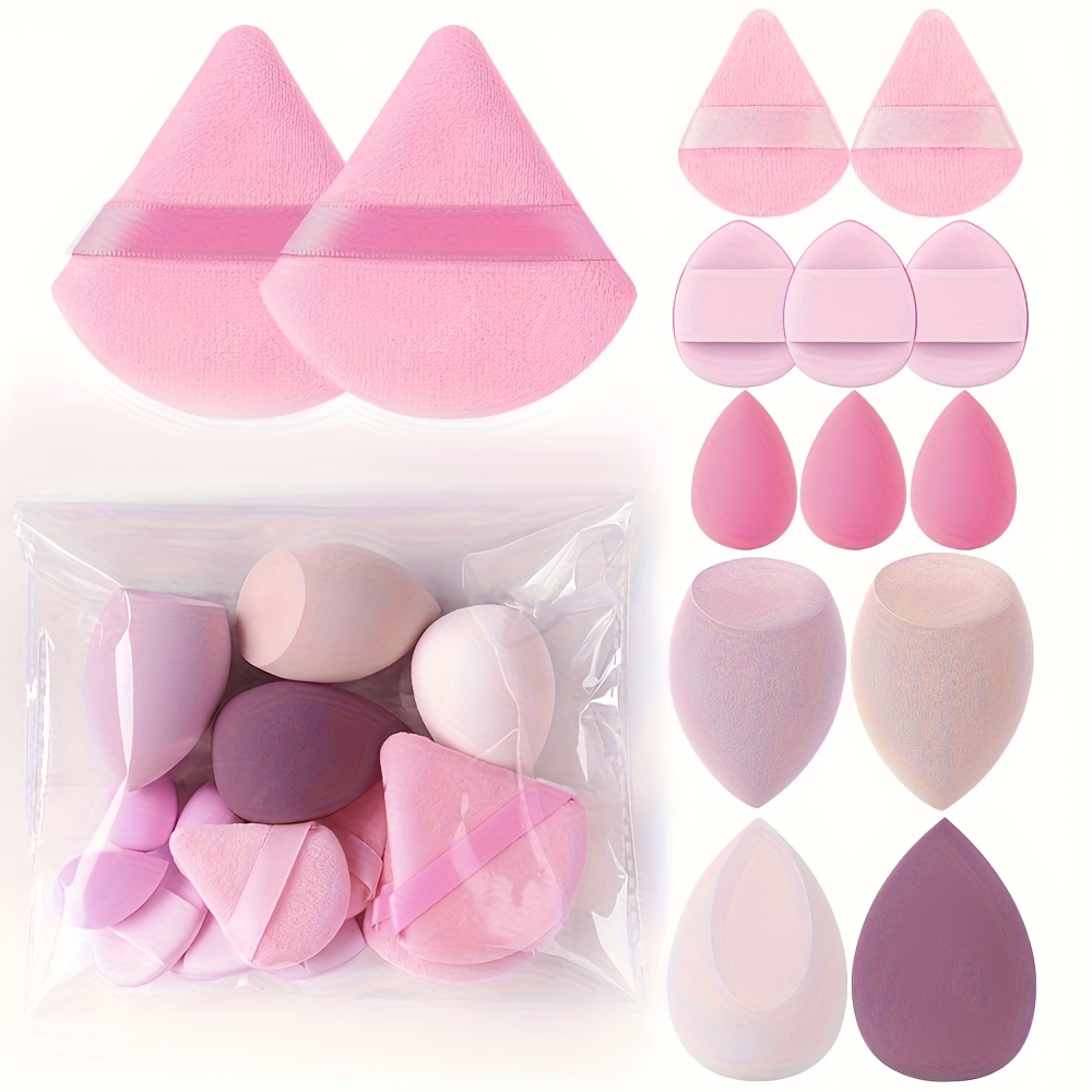 TEMU Set Of 14 Sponge Makeup Applicators, Suitable For Wet And Dry Use, Combining Makeup Sponges And , Convenient For Travel, Making It An Ideal Gift