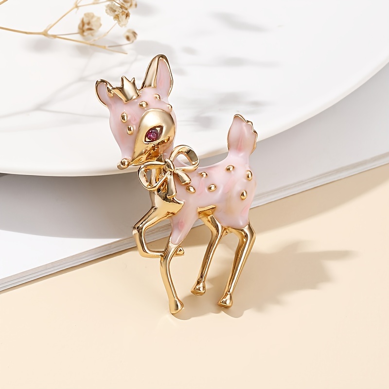 

Deer Enamel Brooch Pin - Cute Alloy/stainless Steel, Unique Irregular Shape For Suits & Jackets