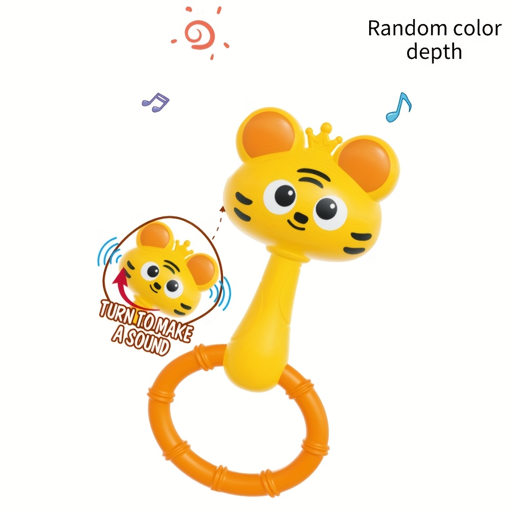 Bear & Tiger Hand Chime Toy - Learning Sensory Toy With Music & Sound, Fine Motor Skills Development, Multicolor Gripping Activity, Panda-like Bear & Tiger Charm Rattle .random Color