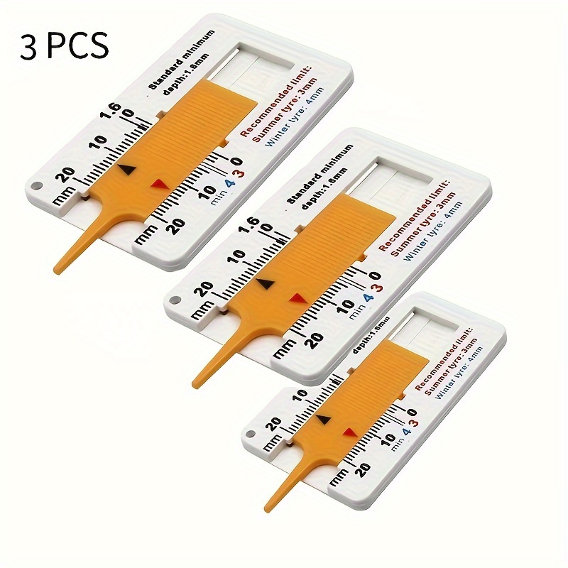 TEMU GOXAWEE 1/3pièces Jauge de de pneu, 0-20mm Jauge de de pneu portable pour voiture, camion, moto, bus, van, SUV, entretien de véhicule, outil