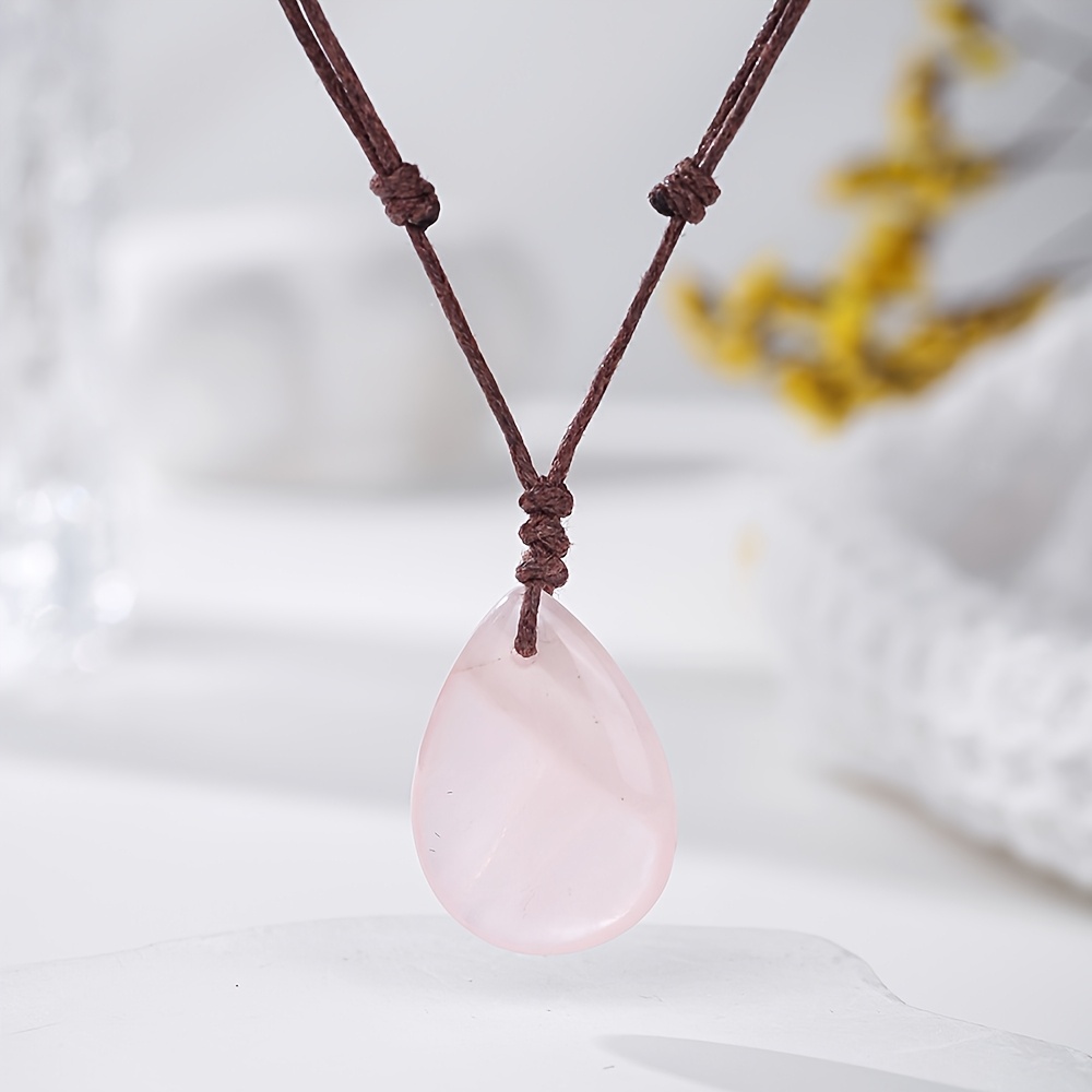 Natural Stone Amethyst & Lapis Lazuli Drop Pendant Necklace
