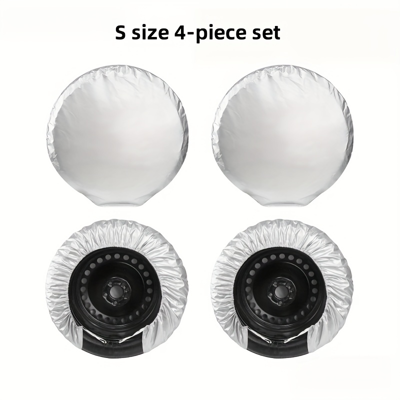 TEMU 4pcs/set Car Tire Sunscreen Suite Car Camping Car Tire Protection Cover Sunscreen Tire Cover Universal Car Tire Cover