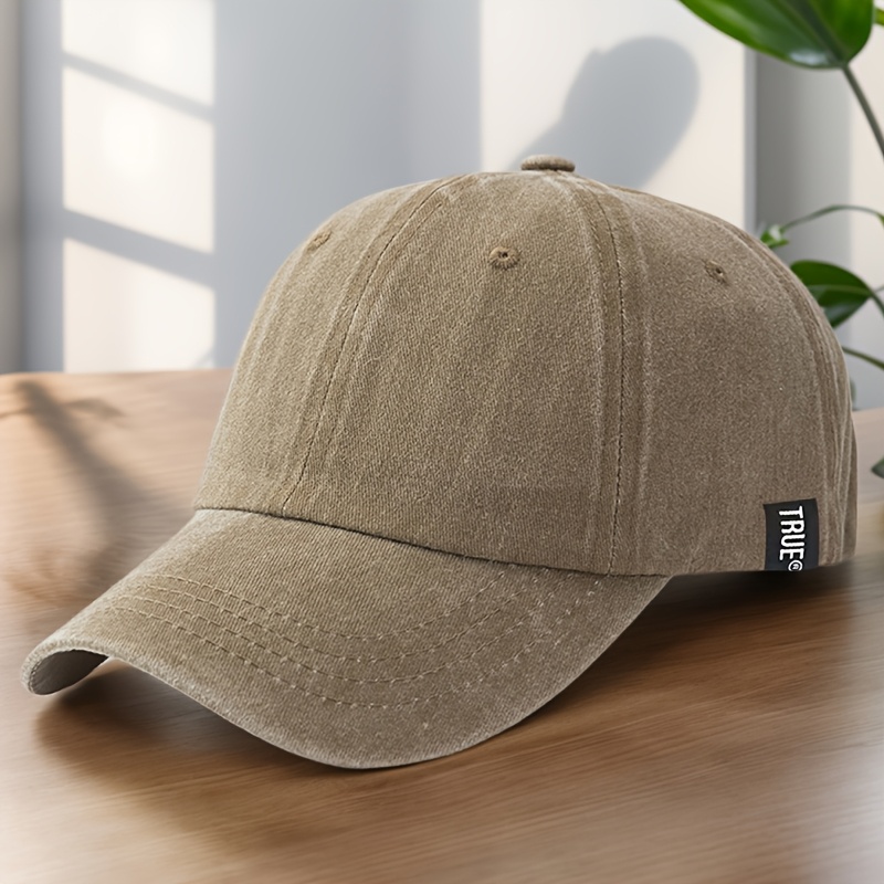 TEMU Gorra de béisbol con etiqueta de tela TRUE , unisex, para uso en exteriores, a y versátil, gorra snapback de moda