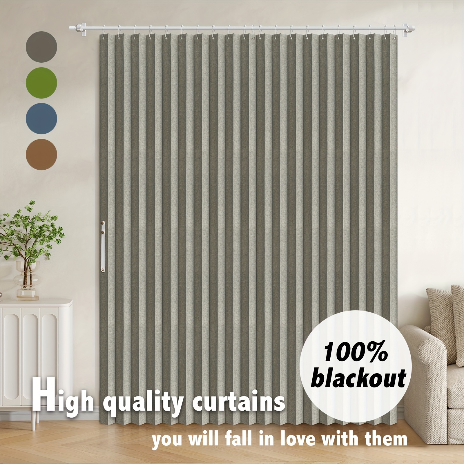 

1pc, 100% Blackout Curtains Fabric Folding Accordion Curtain Curtain Invisible Suitable For And Other