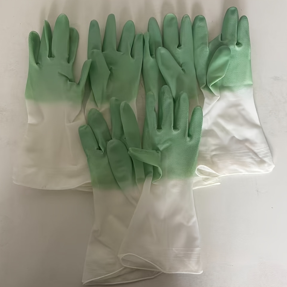 TEMU 3 Pairs//1 Pair Of Dishwashing Gloves | Suitable For Household Cleaning, Hand Washing, Kitchen, Bathroom, And Living Room. Thick Cleaning Gloves