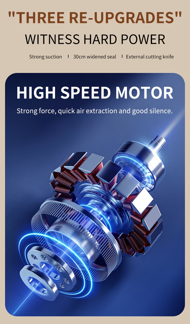 Πλήρως Αυτόματη Συσκευή Κενού Τροφίμων, Φορητή Πολυλειτουργική Συσκευή Κενού, Φορτιζόμενη μέσω USB, Συνοδεύεται από 10 Σακούλες, Μακράς Διάρκειας Σφράγιση για Διατήρηση Φρεσκάδας, Κατάλληλη για Κουζίνα και Πικνίκ Εξωτερικού Χώρου, Μπαταρία 2000mAh για Εκτεταμένη Διάρκεια Λειτουργίας, Περιλαμβάνει