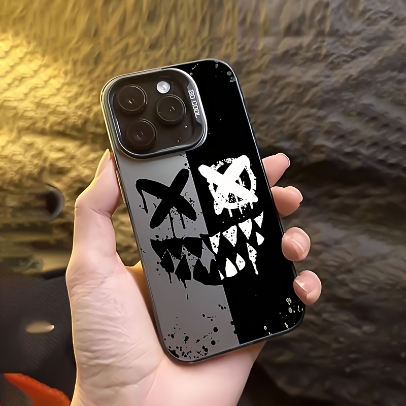 TEMU This Stylish And High-quality Imd Color Silver Phone Case Features A Unique Graffiti Design. Its Offers Protection, Making It A For Models