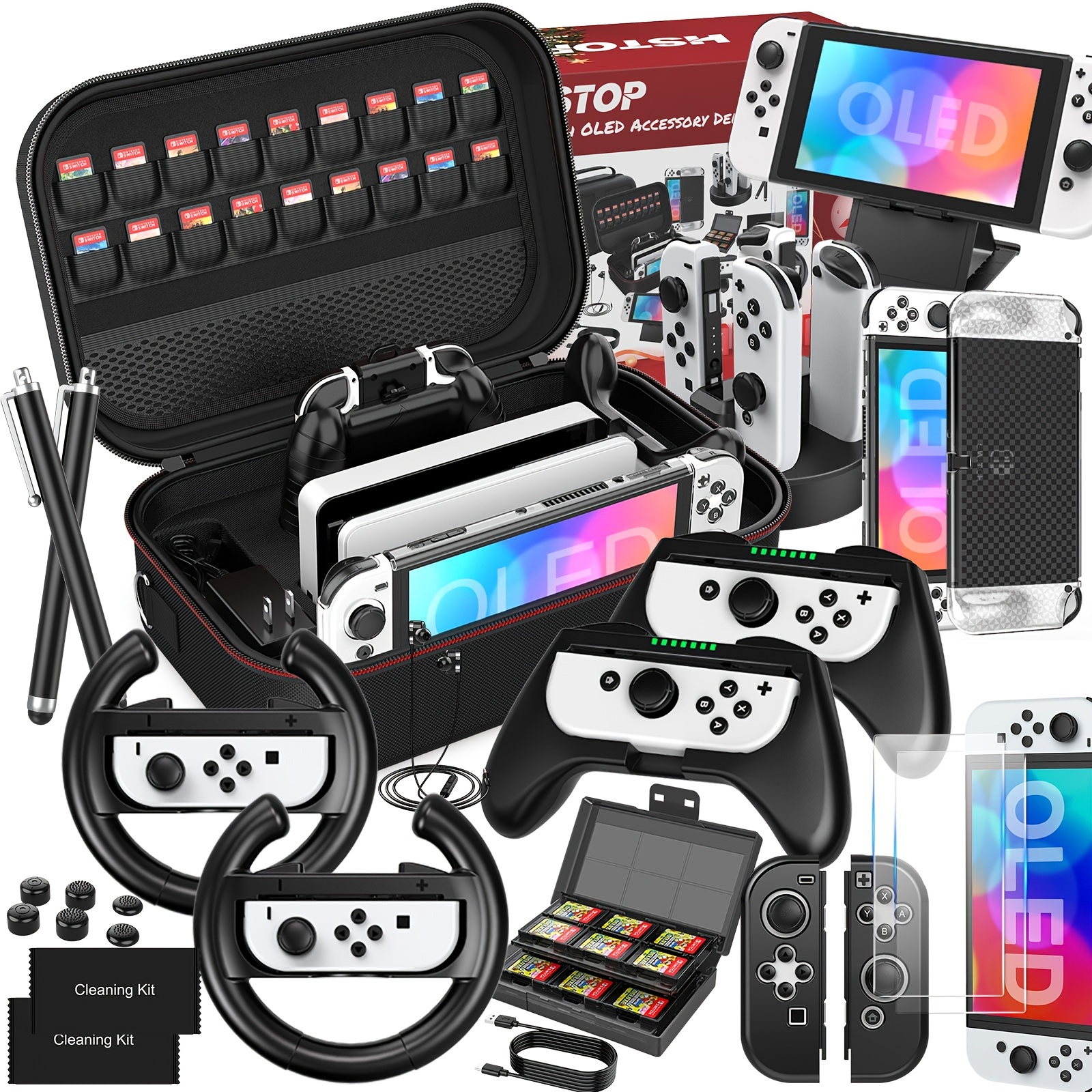 

For Switch/ Bundle Compatible With 2021 For Switch Oled Model, 28in 1 Accessories Gift Kit With Carrying Case