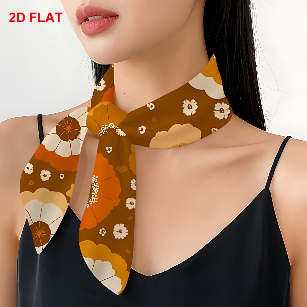 TEMU 2d Flat, 2d Flat 1pc A Seamless Pattern Featuring A Brown Background With Scattered Small White Flowers Large Flowers With Scalloped Edges In