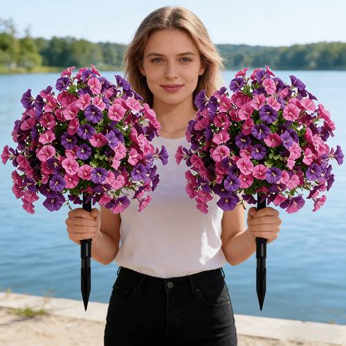 multi color flowers ground insert tree flower with stand uv resistant artificial mixed shrub flower combination suitable for summer autumn indoor outdoor decoration home decor scenes
