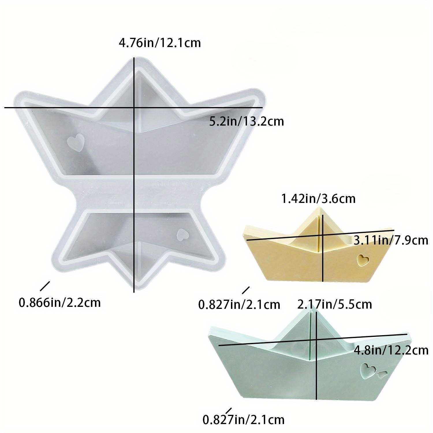 Resin Casting Molds - A Silicone Mold Featuring A Paper Boat Design, Suitable For Making Decorative Items Like Scented Candles, And For Casting With Epoxy Resin, Plaster