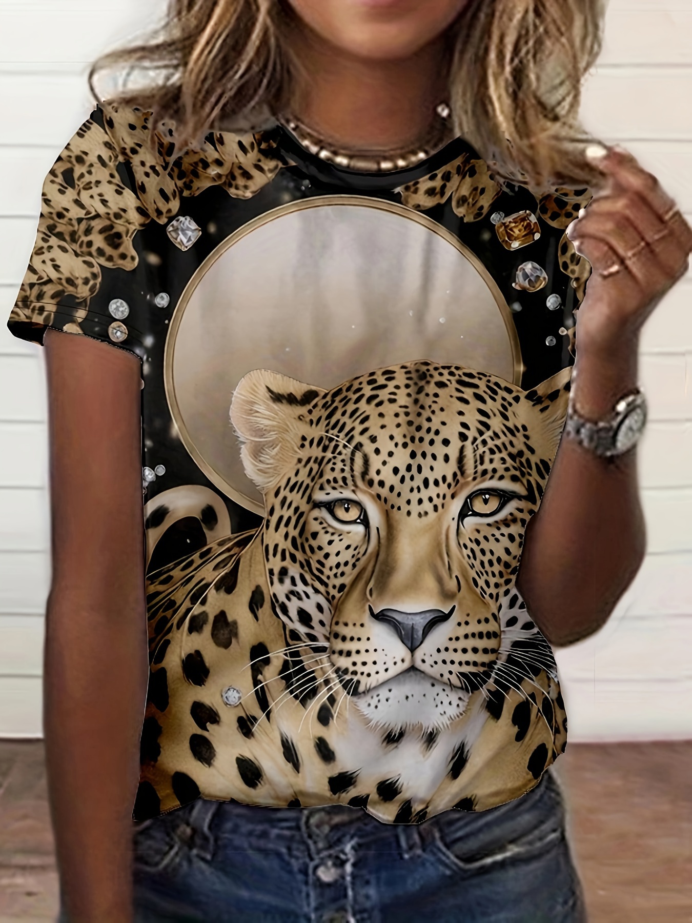 Ladies Leopard Print Tops - Temu Canada