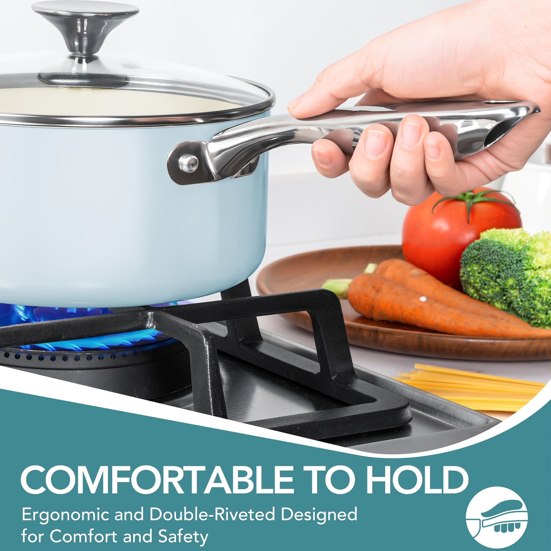 8-Piece Nonstick Ceramic Cookware Set