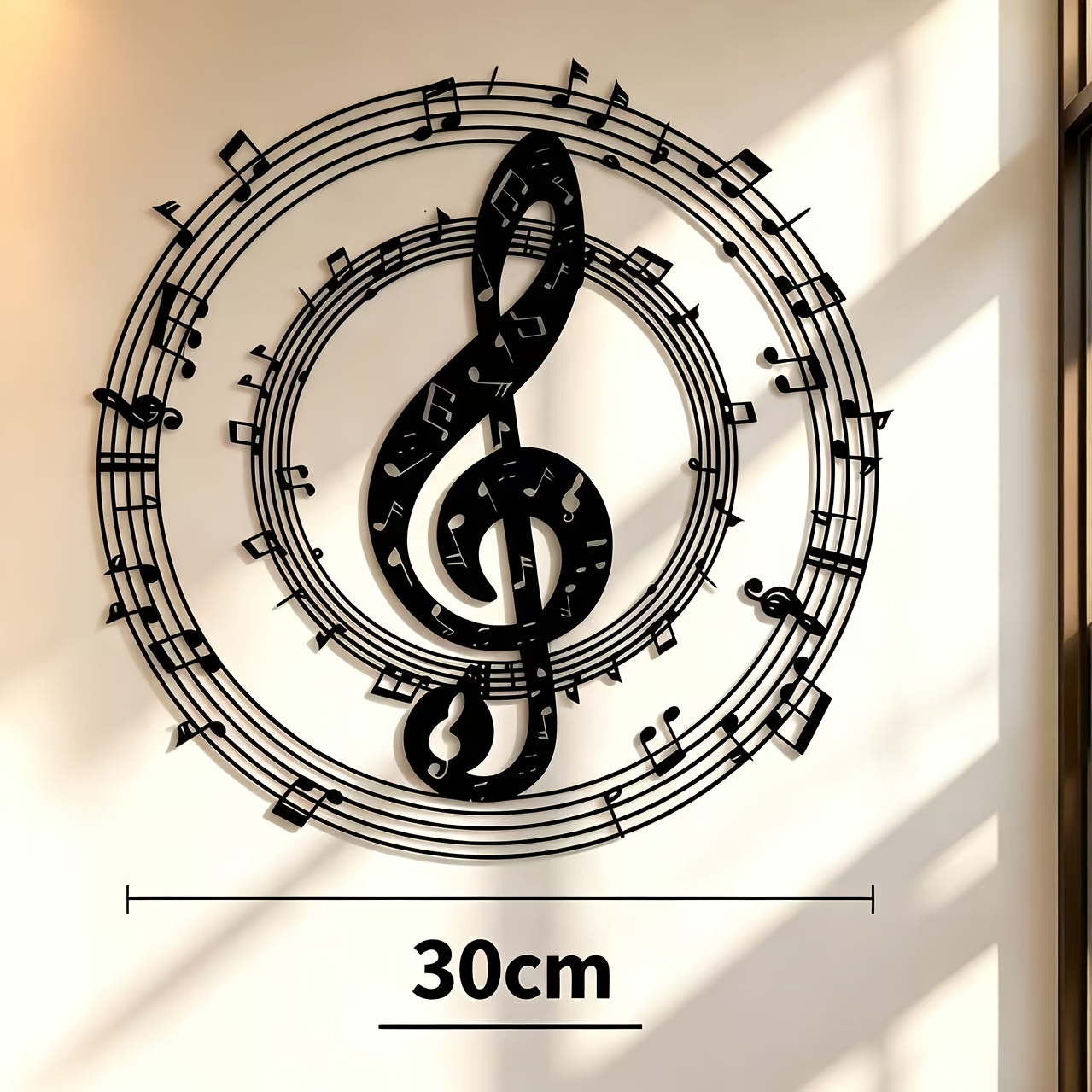 TEMU 1pc Of Wall Art Featuring Note Pattern. This Decorative Piece Is Suitable For Indoor And Outdoor Spaces, Such As Patios And . An Elegant Hanging