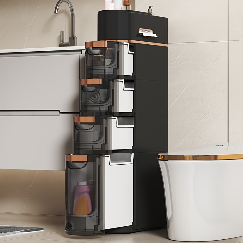 armário de arrumação de 3/4/5 em estilo | prateleira de casa de banho com rodas, material plástico, marca life detalhes 4