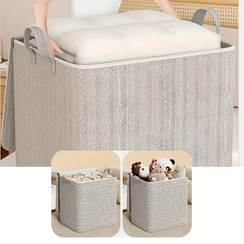 extra large waterproof storage organizer box with lid versatile for clothes blankets bedding ideal for   bedroom dorm   space saving design perfect under bed storage details 3