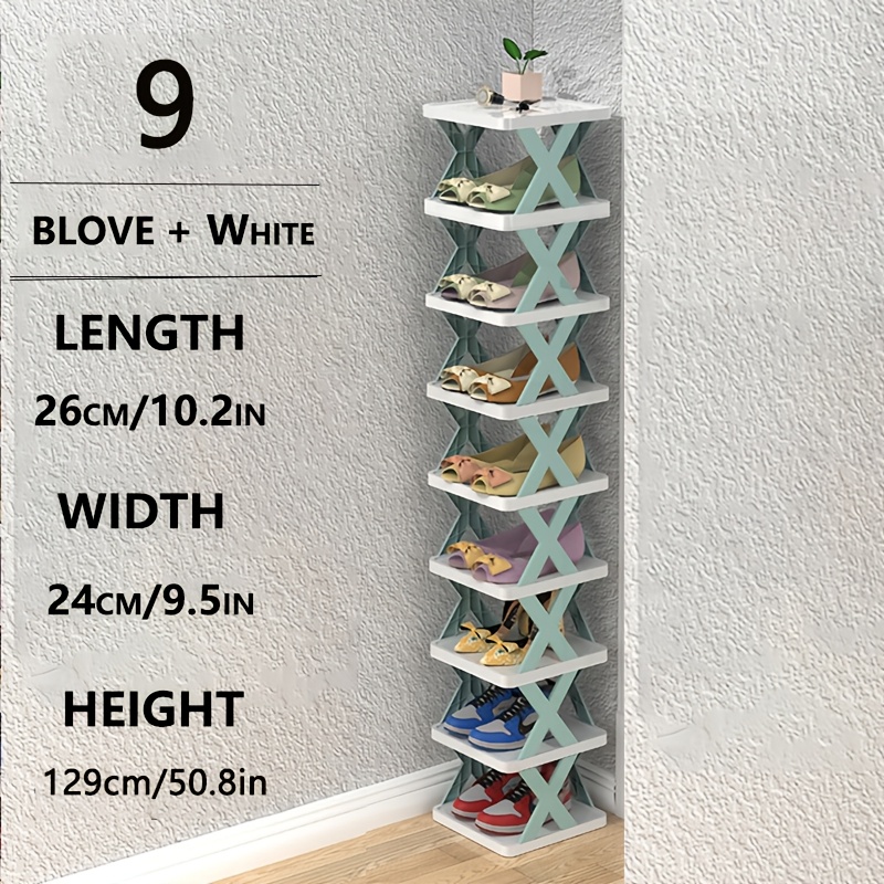 9-floor Space- Easy Shoe Rack To Store Artifacts Room Small Narrow Door To Put Shoes Dormitory Shoe Cabinet Household