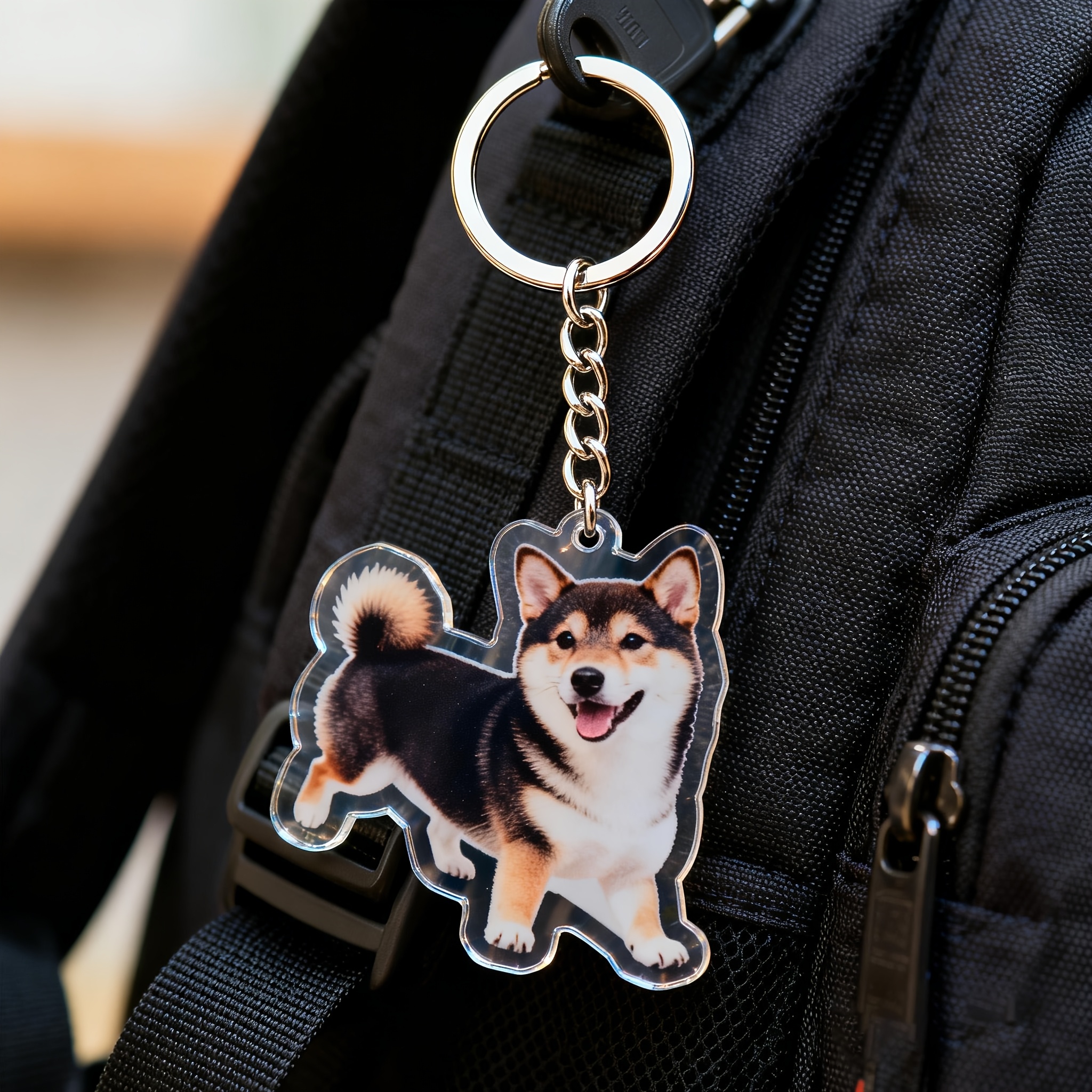 TEMU 2d Flat - 2d Personalized Acrylic Keychain - Custom Photo Keychain For Pets And , Double-sided Portrait Keepsake, Ideal Gift For Pet Lovers And