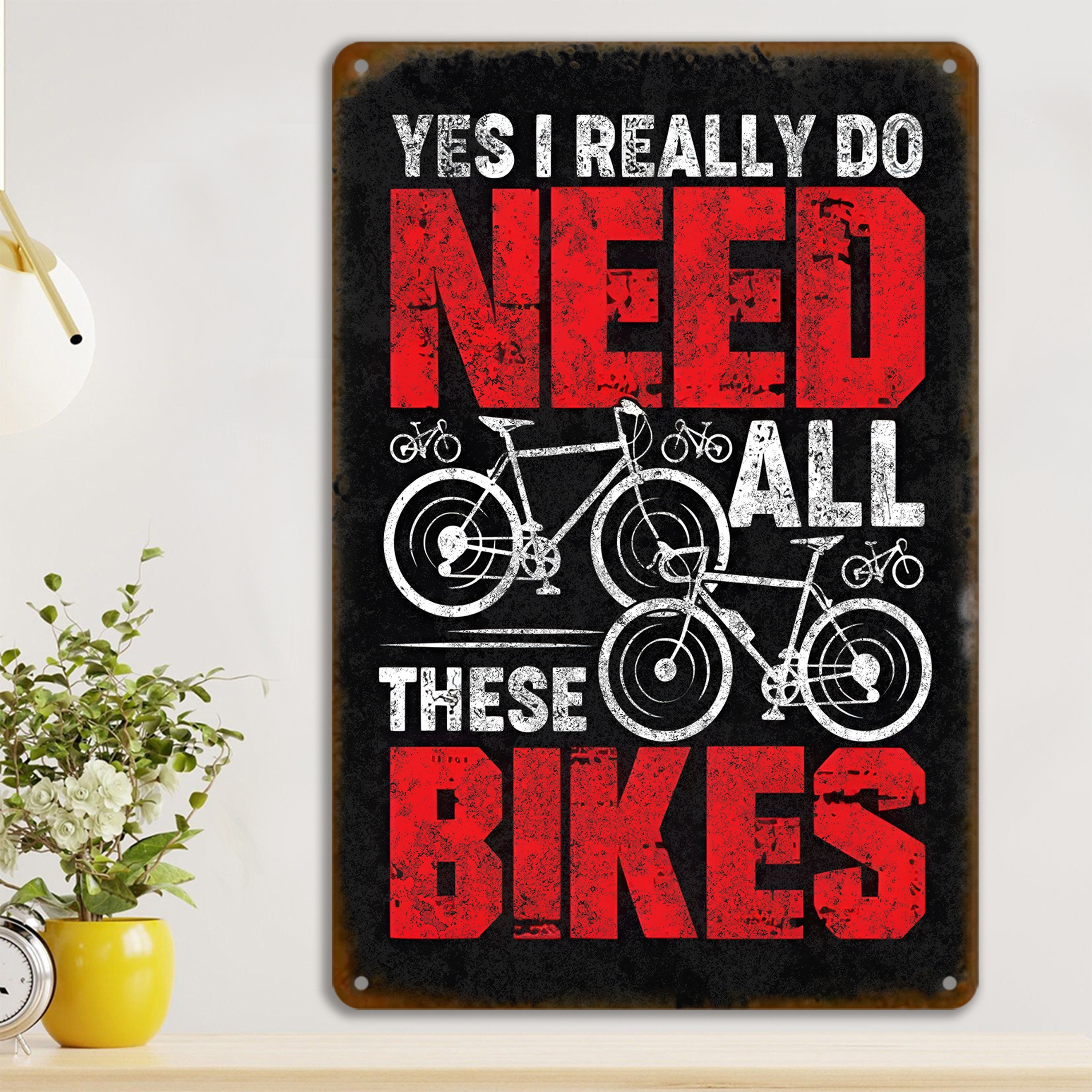 

1pc Humorous Aluminum "yes I Do All Bikes" - 8x12 Multifunctional Decorative Metal Tin For , Bar, Man , & - English ,