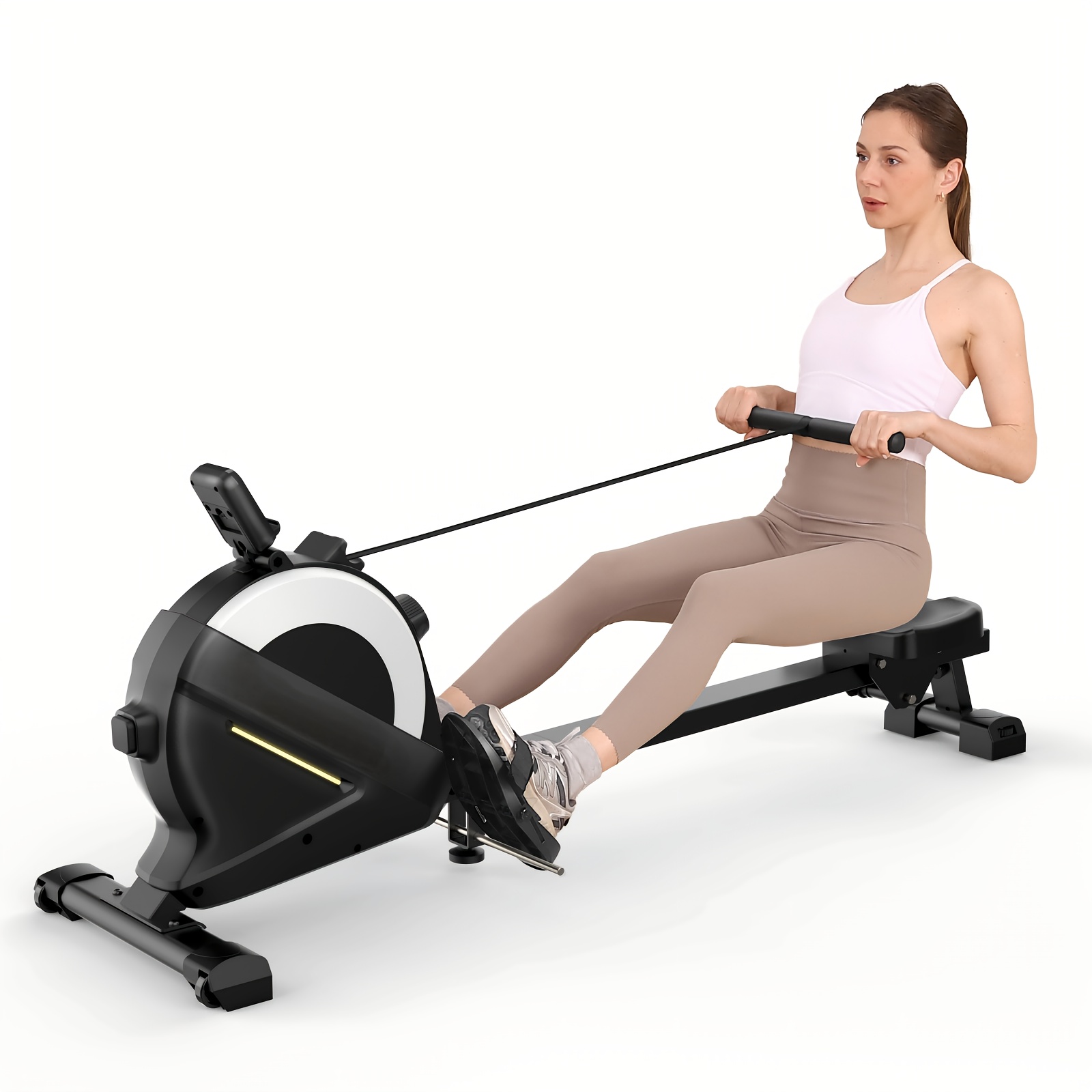 

Rowing Machines For Home, Hartwares Magnetic Rowing Machine With 77lbs High Resistance Rowing Machine, 16 Levels Of Quiet Resistance, Rower Machine For Home Row Machine, App Compatible, Lcd Monitor