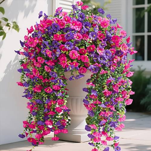 4 packaging realistic outdoor indoor hanging flowers uv resistant imitation series all weather decoration suitable for gardens weddings parties no maintenance required porch decoration garden decoration