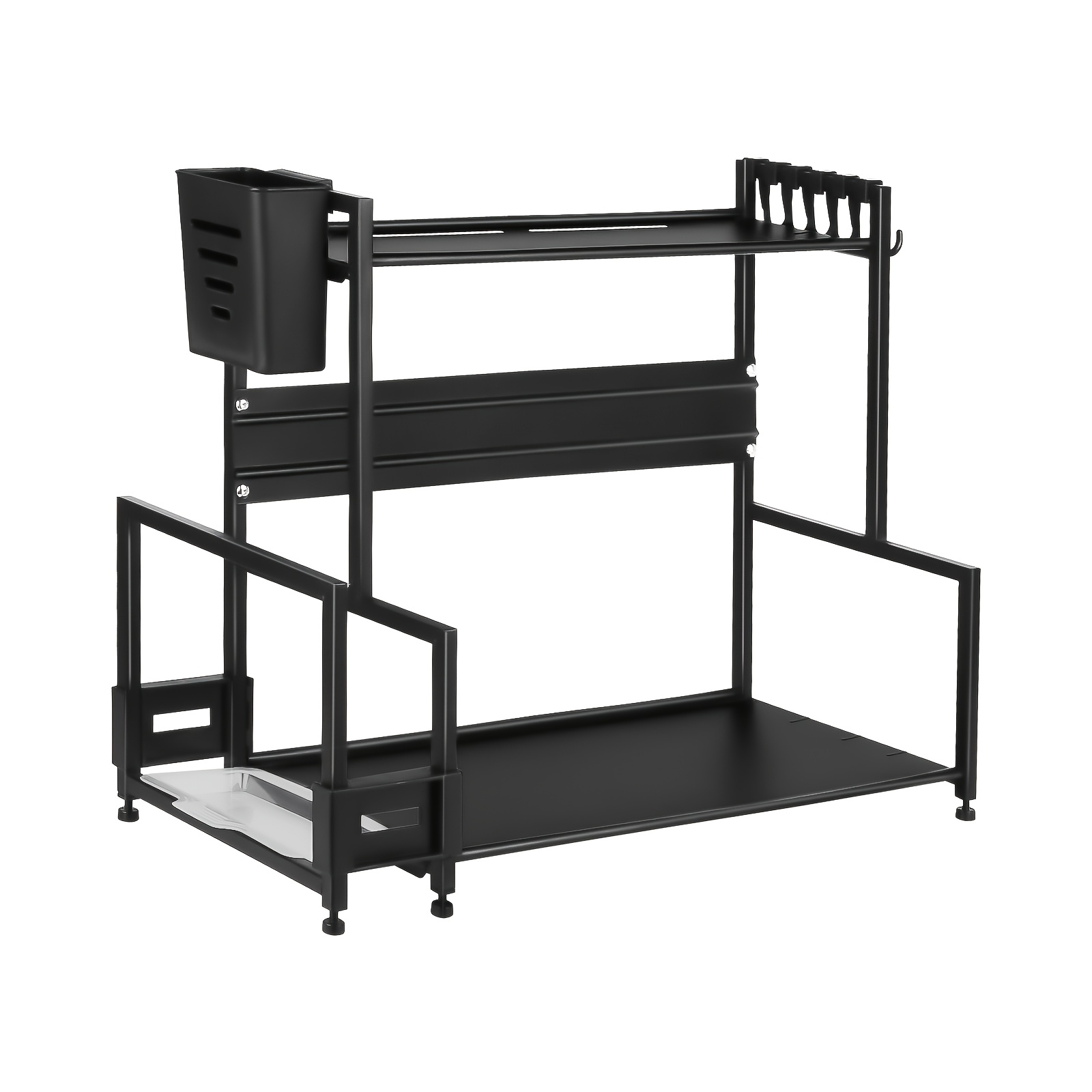 Image of Two-tier Spice Organizer For The Kitchen, Made Of Carbon Steel, Practical For Storage, In Black Color
