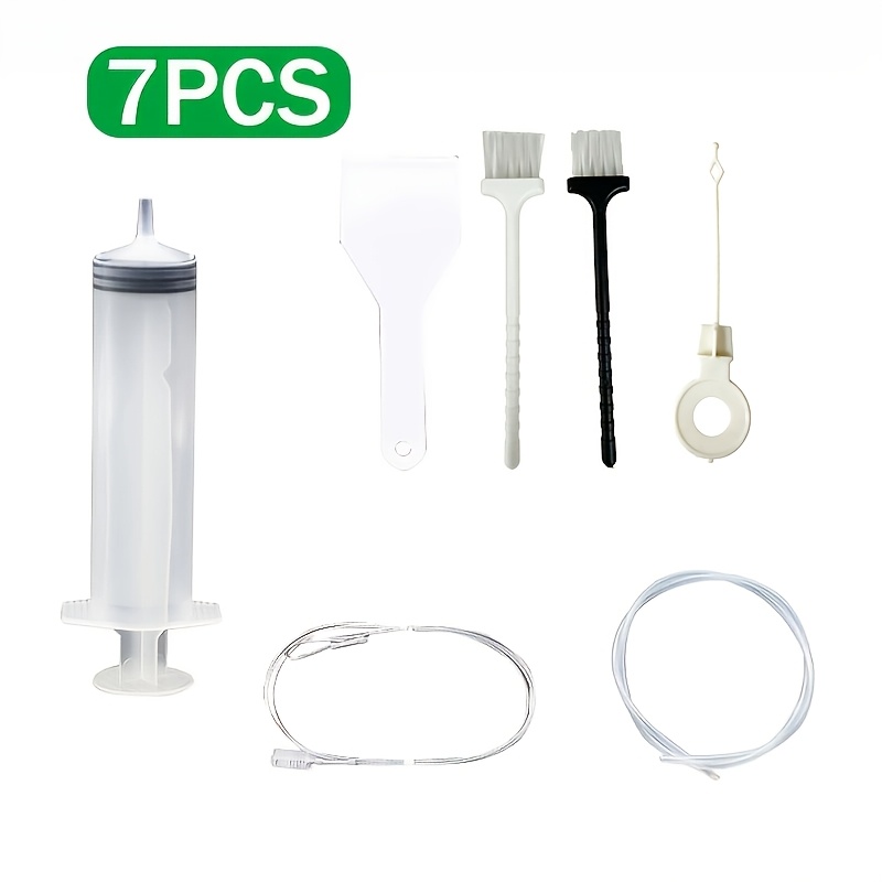 TEMU Kit de nettoyage de trou de vidange de réfrigérateur 7 pièces, outil de débouchage de vidange de réfrigérateur, -gouttière de réfrigérateur,