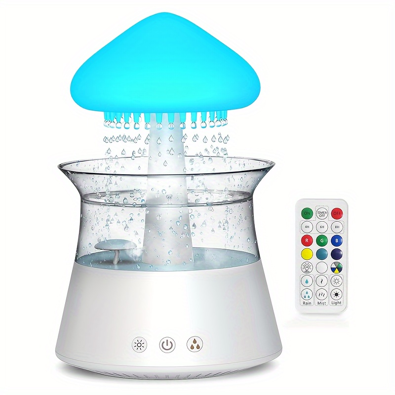 

Rain Cloud Humidifier Diffuser Water Drip Humidifier With Remote Waterfall Lamp Mushroom Humidifier White Noise Humidifier Air Humidifiers For Bedroom Desk (white)