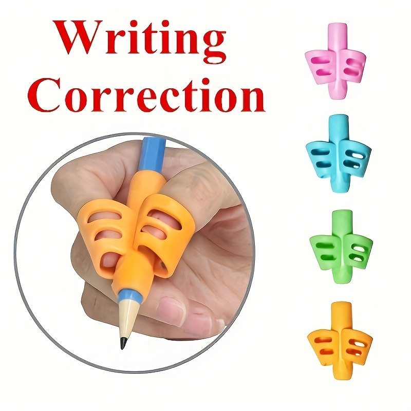 1pc/2pcs Two Finger Grips Silicone Learn Writing Tools Writing Pen Writing Correction Devices, Children Study Supplies For Children Halloween Christmas Gifts