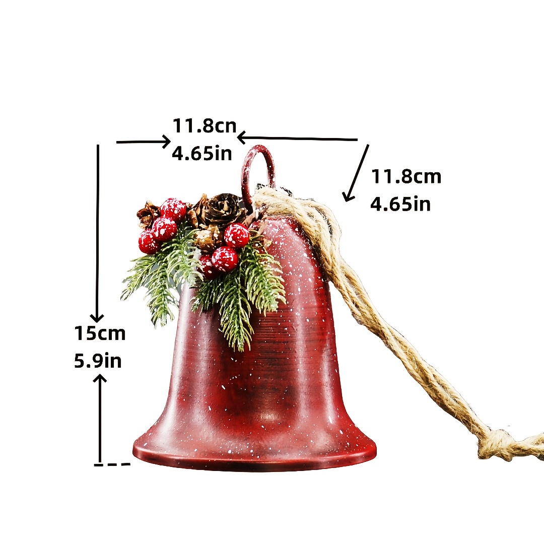 Image of Large Metal Vintage Christmas Bells With Sound, Perfect For Decorating Your Home, Living Room, Or Bar Cabinet; A High-end Collectible Piece
