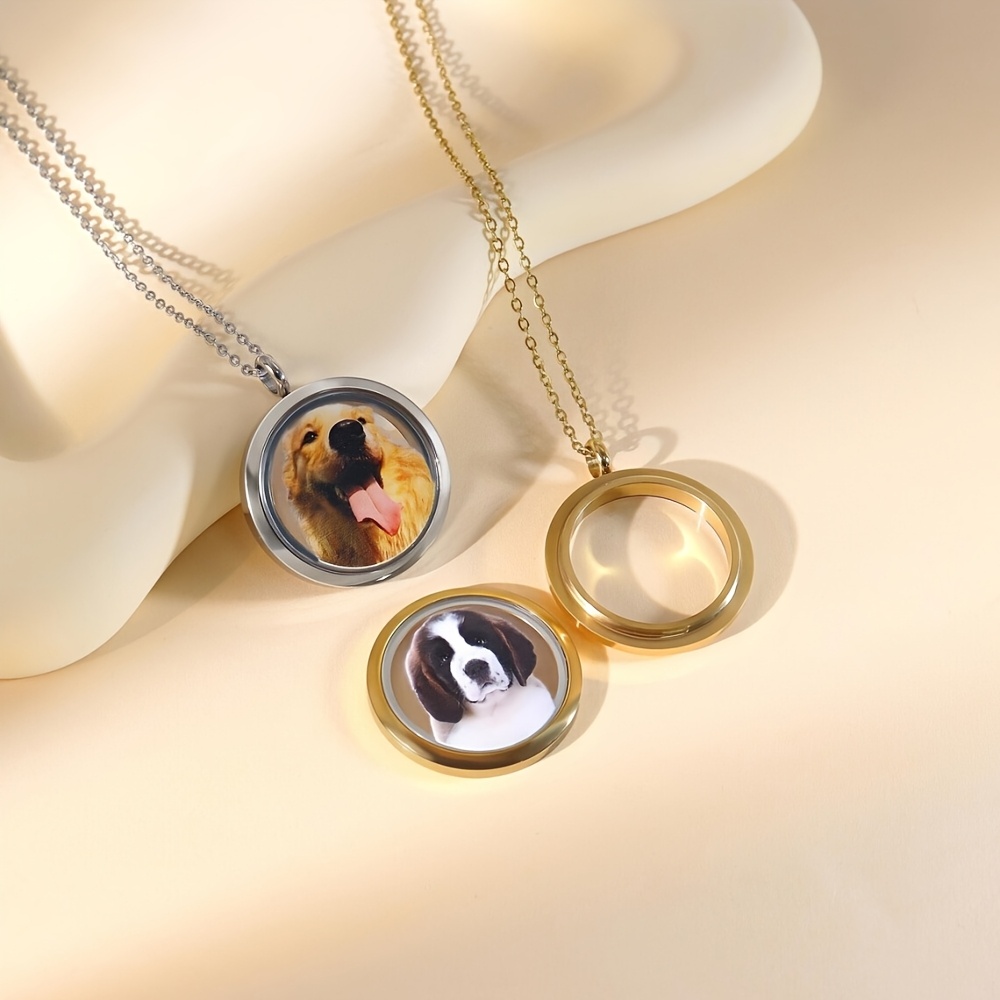 Custom Family Photo Glass Locket Necklace, Personalized Keepsake