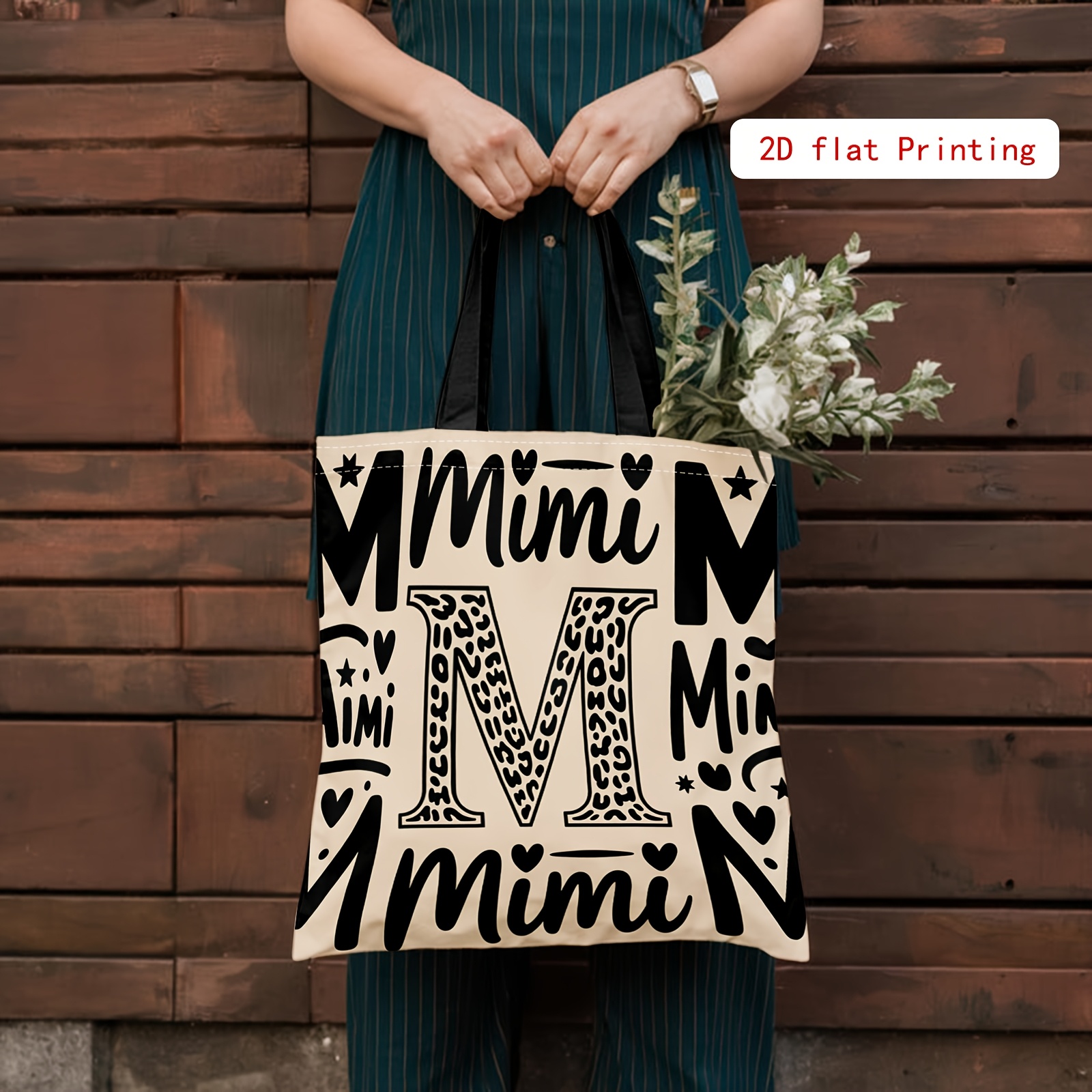 TEMU Women's Shoulder Bag, Mimi, Leopard Print Shoulder Bag, Reusable Printed Shoulder Bag, Stylish And Minimalist Shopping Bag, Women's Casual