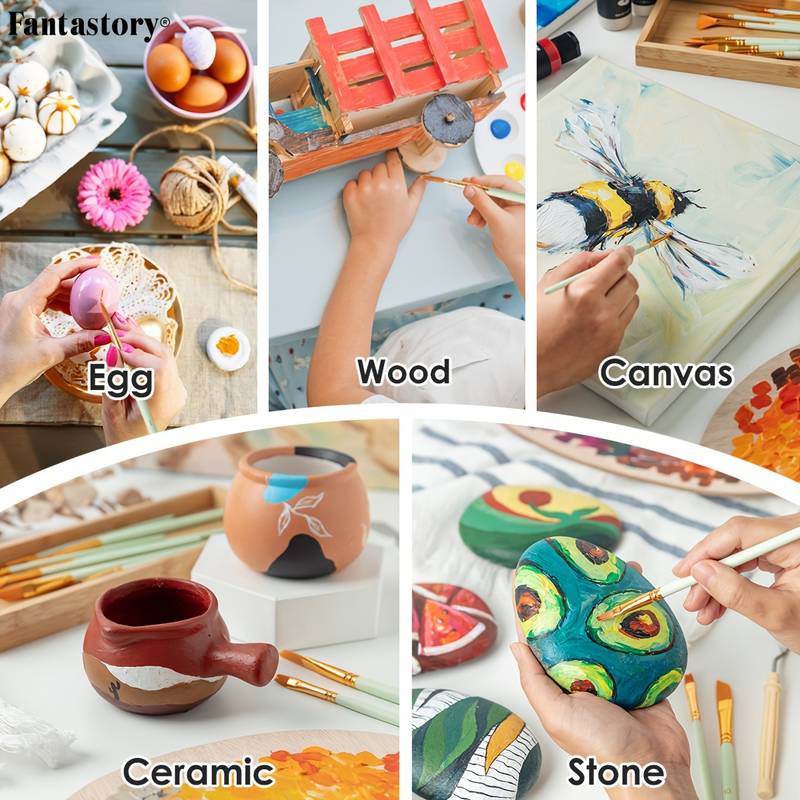DecoArt 12-Color Acrylic Craft Paint Set - 2 Oz Bottles, Multicolor, Assorted Colors