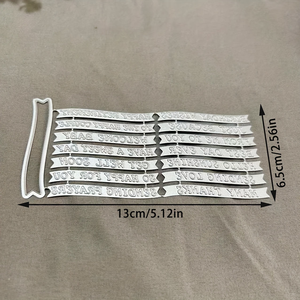 TEMU 1pc Blessing Words Metal Cutting Dies, Diy Scrapbooking Embossing Stencil, Handmade Greeting Card Making Metal Die Cuts, Gift Card Making Tools